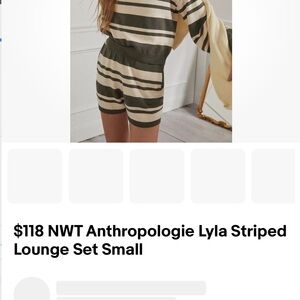 Anthropologie Black and Cream Striped Knit Set